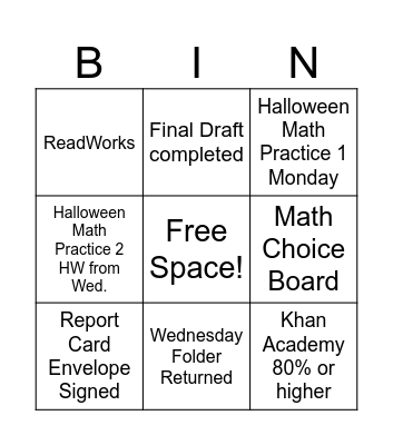 All Work Completed! Bingo Card