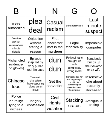 law and bingo Card