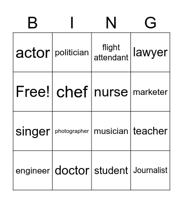 Job Hunt Bingo Card