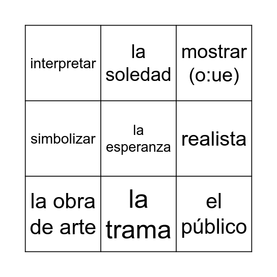 3 en raya Bingo Card