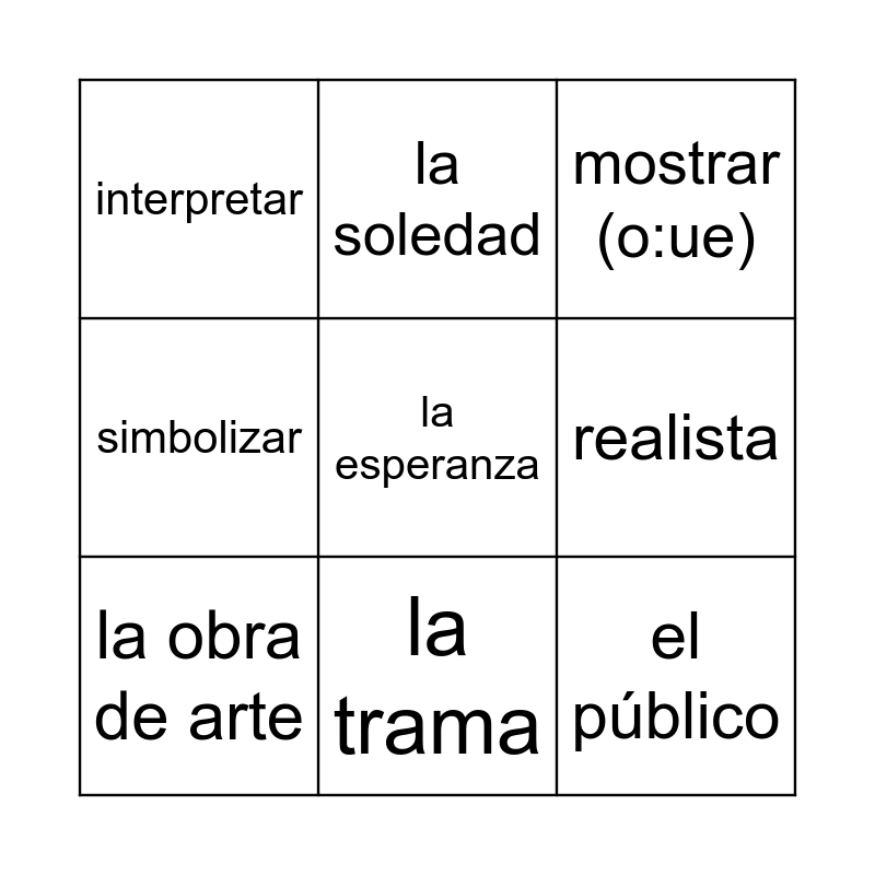 3 en raya Bingo Card
