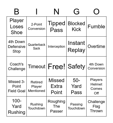 Commanders And Chiefs Bingo Card