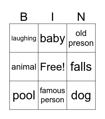 funny video Bingo Card