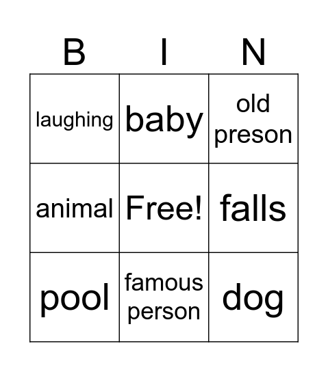 funny video Bingo Card