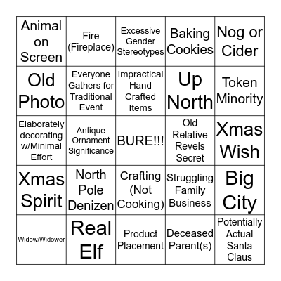 Hallmark Channel Holiday Bingo Card
