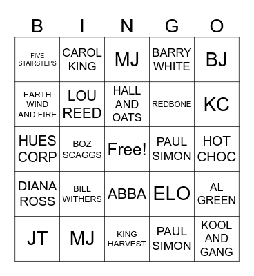 CLASSICS Bingo Card