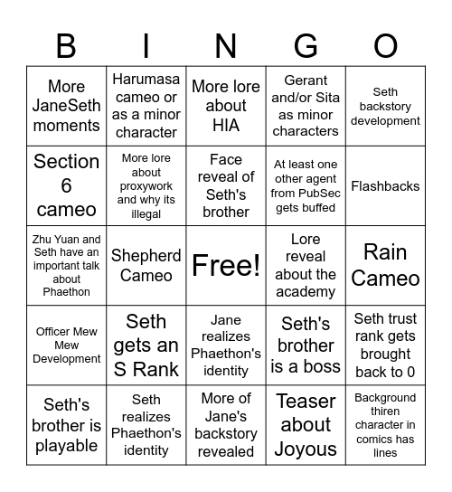 Next ZZZ PubSec Story Bingo Card