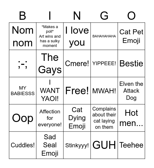 Elven's Bingo Card