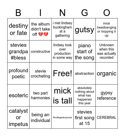 frozen love interview bingo Card