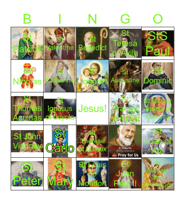 Saints Bingo Card