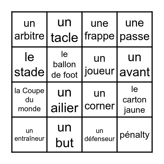 Mbappé McFrappé jouer dans un Café Bingo Card