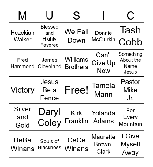 Gospel BINGO Card