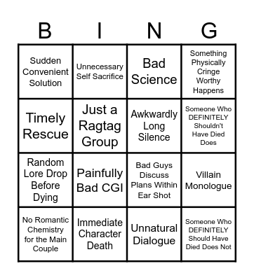 Geo Club Movie Night Bingo Card