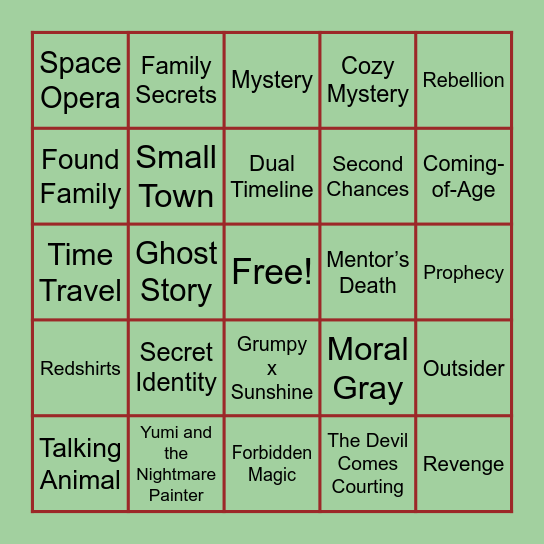 GGB Book Bingo Card