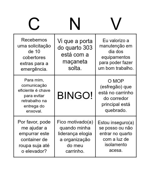 Bingo da Comunicação Bingo Card
