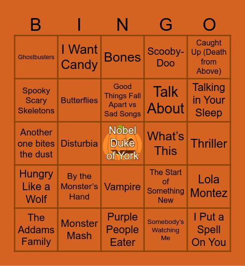 Halloween Bingo Card