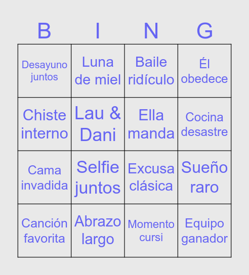 Despedida de Lau y Dani Bingo Card