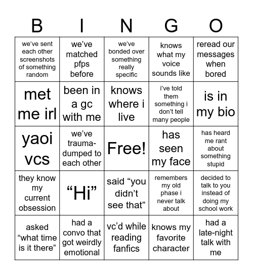 Hi Aeko Ankle Ok . Bingo Card