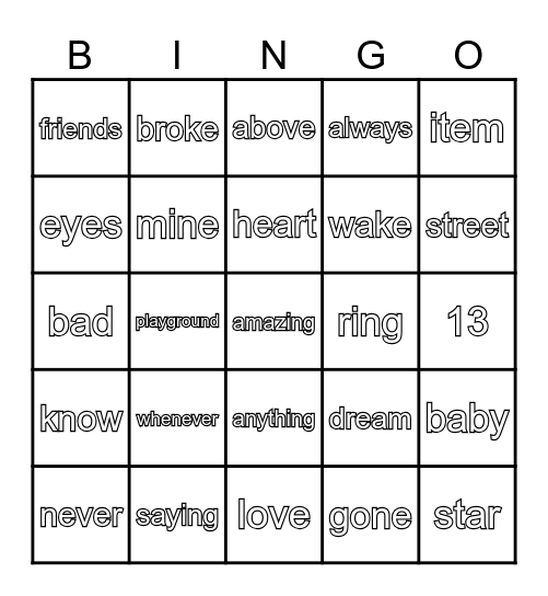 Baby Bingo Card
