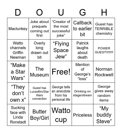george Bingo Card