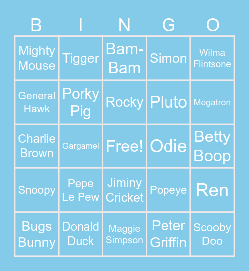 Half Hour Hangout Bingo Card
