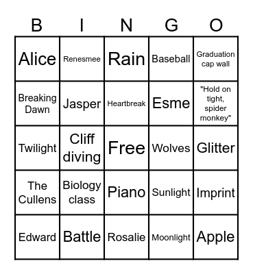 TWILIGHT BINGO Card