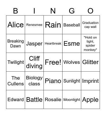 TWILIGHT BINGO Card