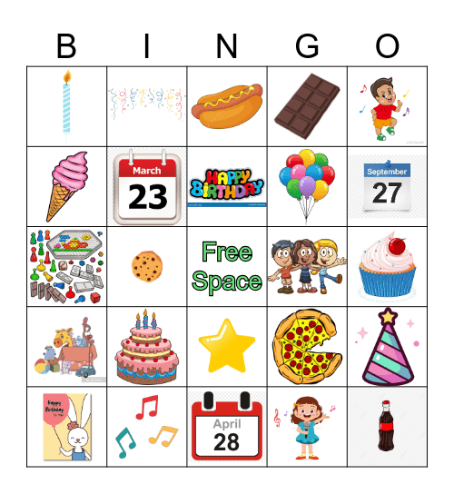Tanner's Birthday Bingo Card