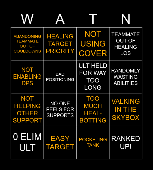 Where Are They Now? Bingo Card