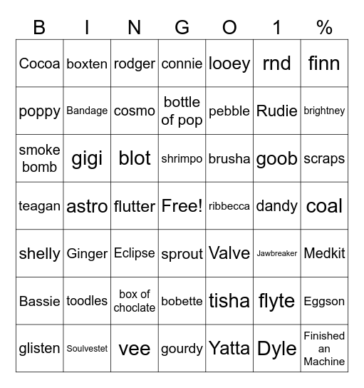 twisted bingo Card