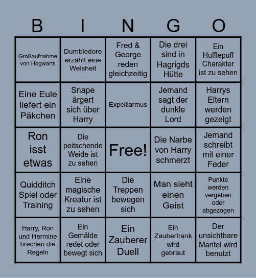 Harry Potter Bingo ✨ Bingo Card