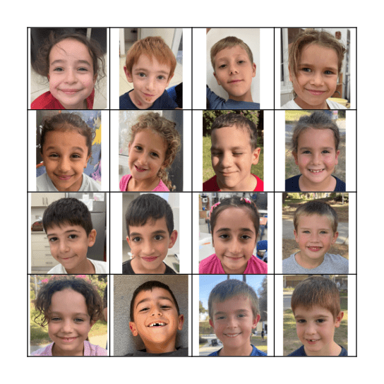 בינגו ילדים Bingo Card