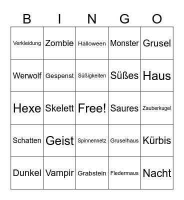 HALLOWEEN Bingo Card