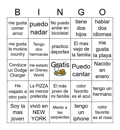 Milk & Cookies Resiliency Workshop Bingo Card