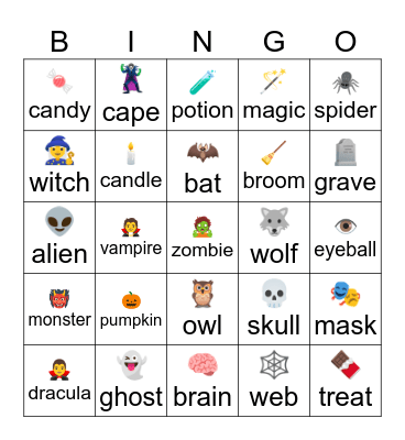 Happy Halloween! Bingo Card