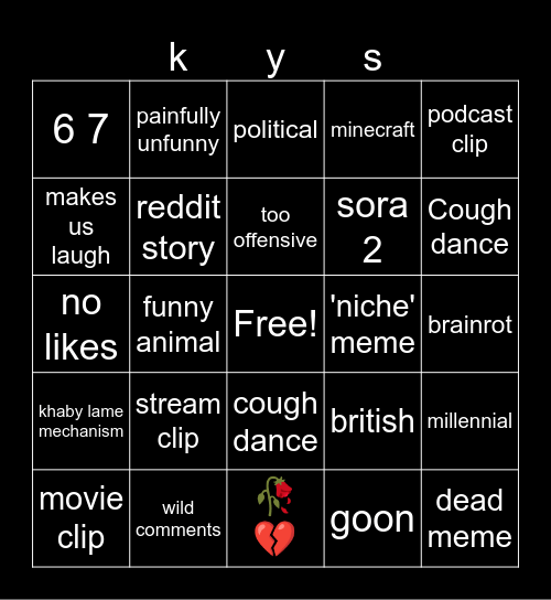 cooked fyp bingo Card