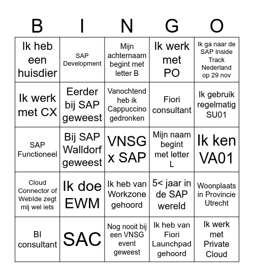 VNSG NextGen 5 Bingo Card