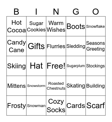 Winter Wonderland Bingo Card