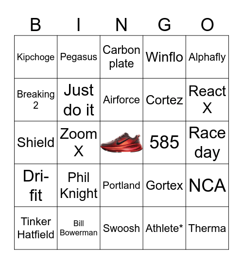 NIKE BINGO Card