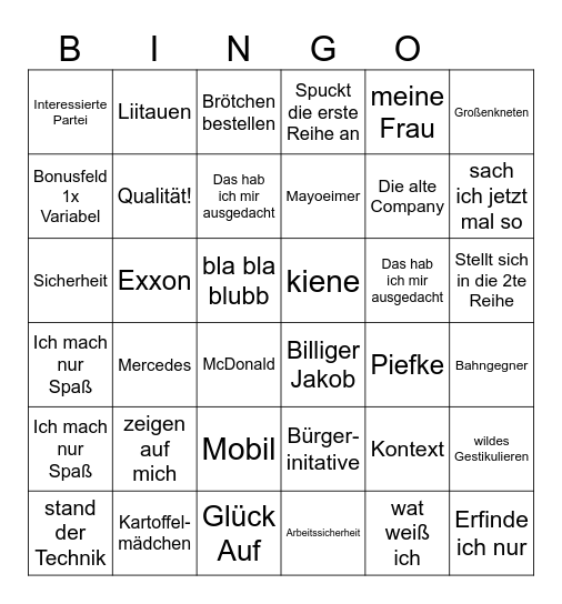 Grossmann Bingo Card