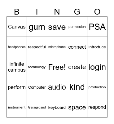 MPT Overview Bingo Card