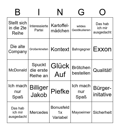 Grossmann Bingo Card
