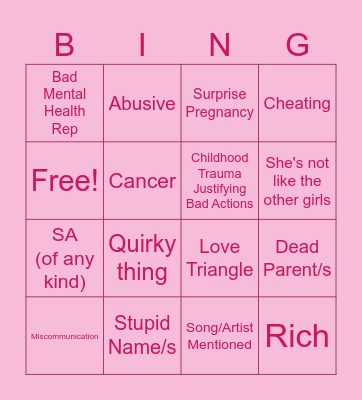 Slammed Bingo Card