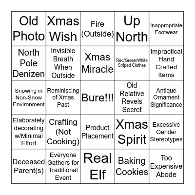 Hallmark Channel Holiday Bingo Card