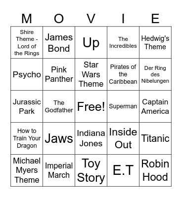 Leitmotif Bingo Card