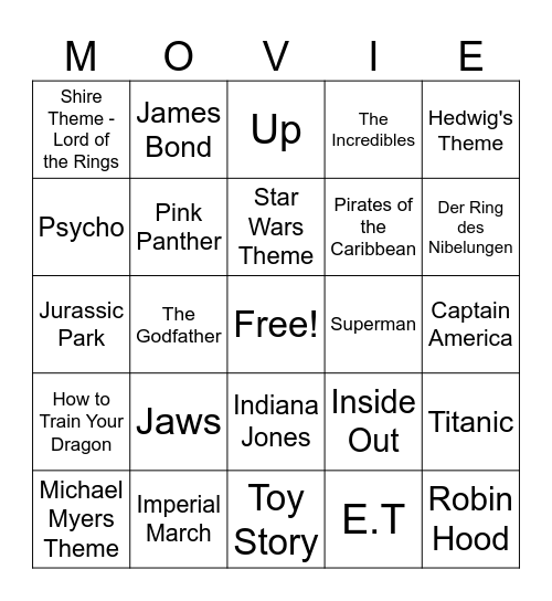 Leitmotif Bingo Card