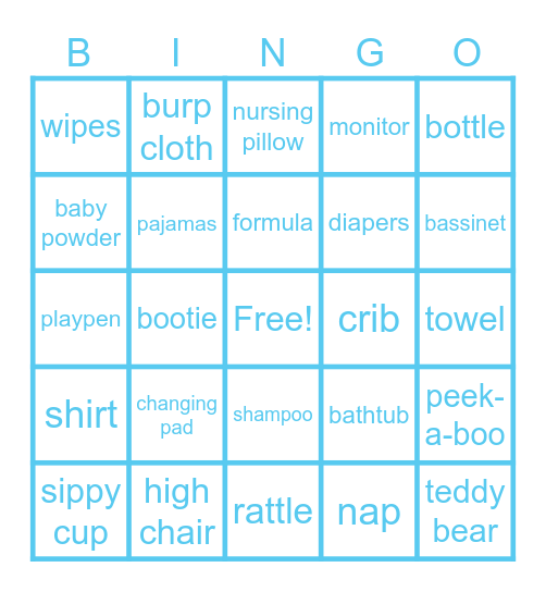 Baby Miller #2 Bingo Card