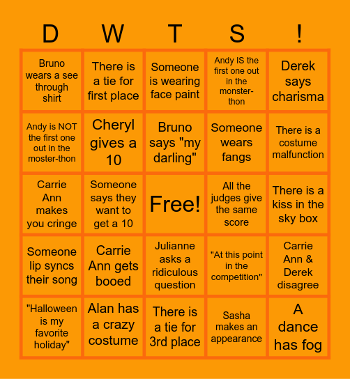 HALLOWEEN NIGHT! Bingo Card