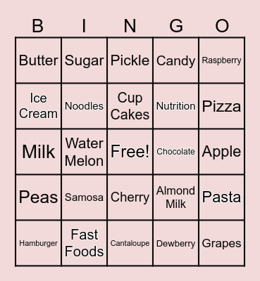 Half Hour Hangout Bingo Card
