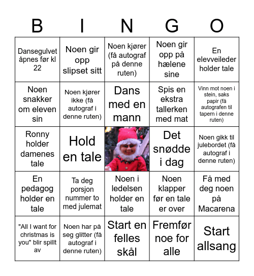 Vikersund Skole's Julebord Bingo Card